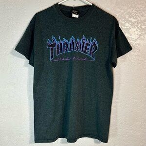 Thrasher Shirt Mens Size M Medium Grey Skateboard Magazine Y2K